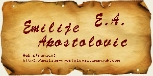 Emilije Apostolović vizit kartica